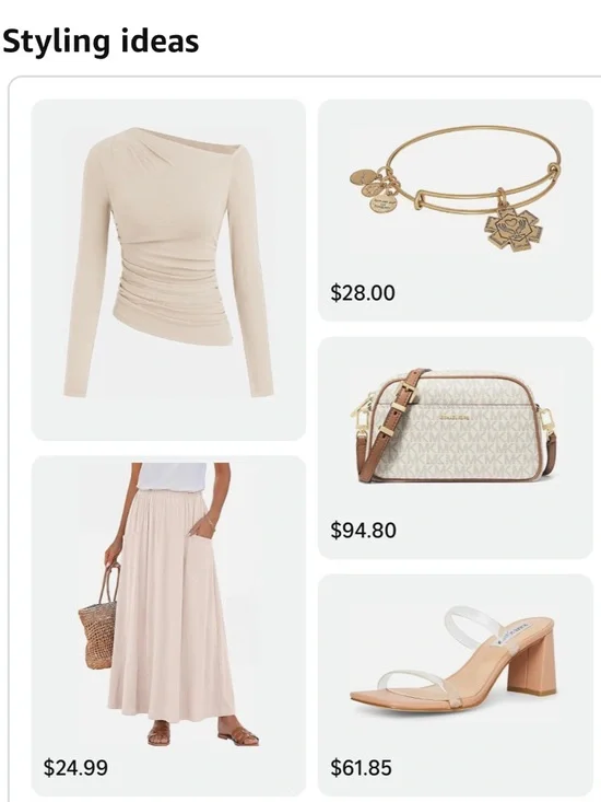 Long Sleeve Draped Neck Top in Light Beige - Picture 7 of 17